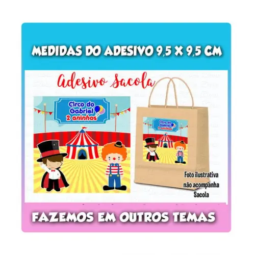Adesivo para Sacolinha Surpresa Circo