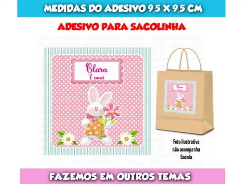 Adesivo Páscoa para Sacola Sacolinha Surpresa Kraft