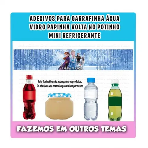 Adesivos Frozen para Água Refrigerante Papinha