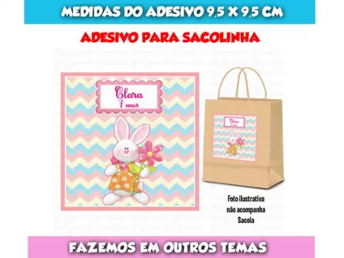 Adesivo Páscoa para Sacola Sacolinha Surpresa Kraft