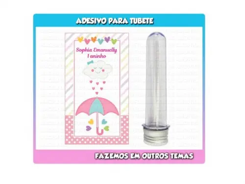 Adesivo para Tubete Chuva de Amor