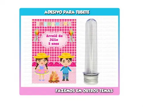 Adesivo para Tubete Festa Junina Caipirinha