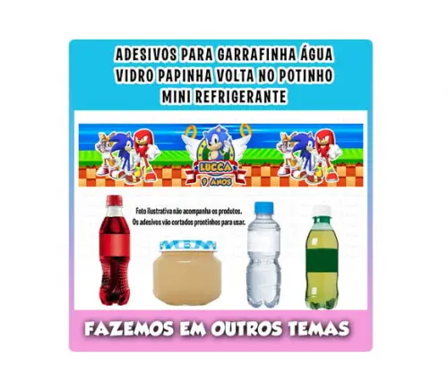 Adesivos para Água Refrigerante Papinha Sonic