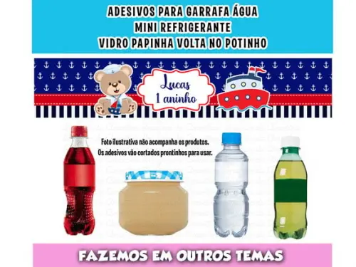 Adesivos Água, Refrigerante, Papinha, Caçulinha Marinheiro