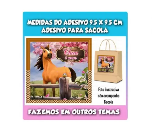 Adesivo para Sacolinha Surpresa Spirit Corcel Indomável