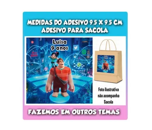 Adesivo para Sacolinha Surpresa Detona Ralph