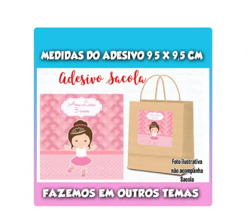 Adesivo para Sacolinha Surpresa Bailarina