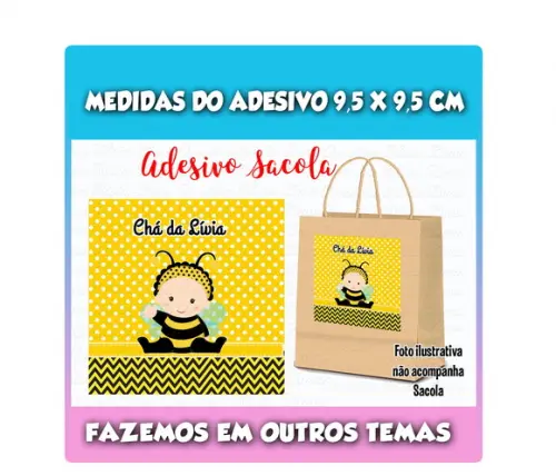 Adesivo para Sacolinha Surpresa Abelhinha