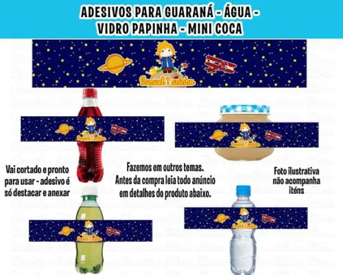 Adesivo para Água Refrigerante Papinha Pequeno Príncipe