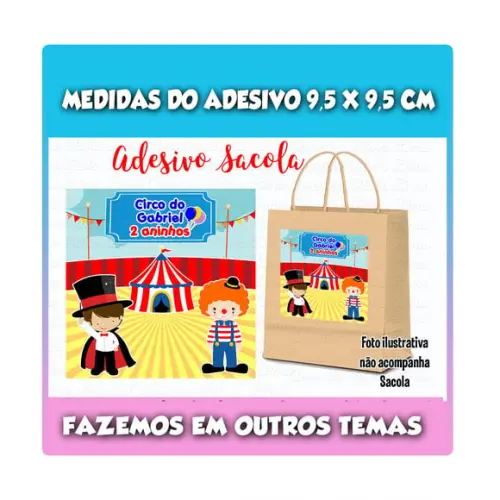 Adesivo para Sacolinha Surpresa Circo