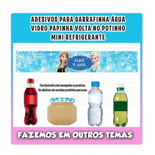 Adesivos Frozen para Água Refrigerante Papinha