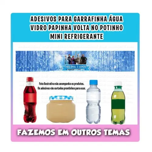 Adesivos para Água Refrigerante Papinha Frozen