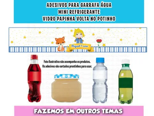 Adesivos Água Refrigerante Papinha Pequeno Príncipe Realeza
