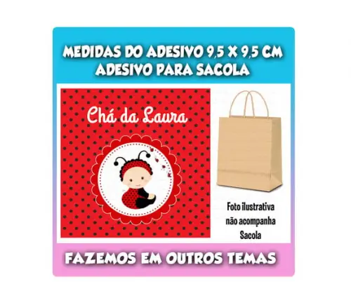 Adesivo para Sacola Joaninha