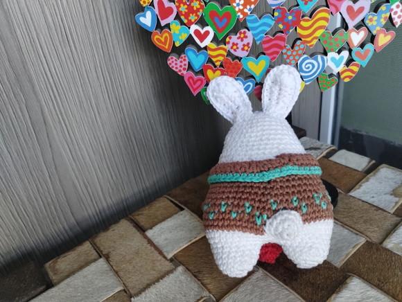 Amigurumi Coelho com Coração (crochê)
