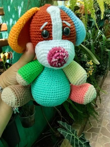 Cachorro em Crochê Colorido - Amigurumi
