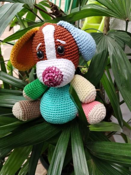 Cachorro em Crochê Colorido - Amigurumi
