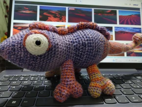 Camaleão de Crochê- Amigurumi