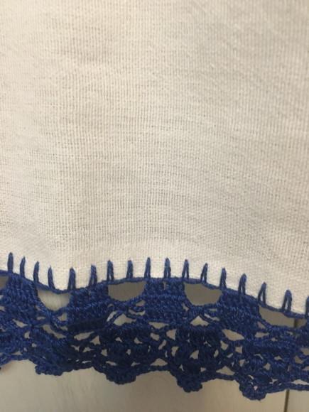 Pano de prato liso com croche