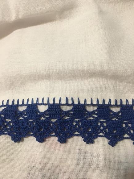 Pano de prato liso com croche