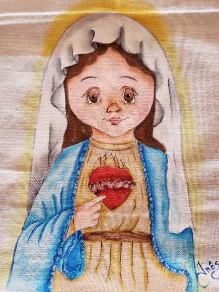 Pano De Prato, Pintado À Mão ,santinha