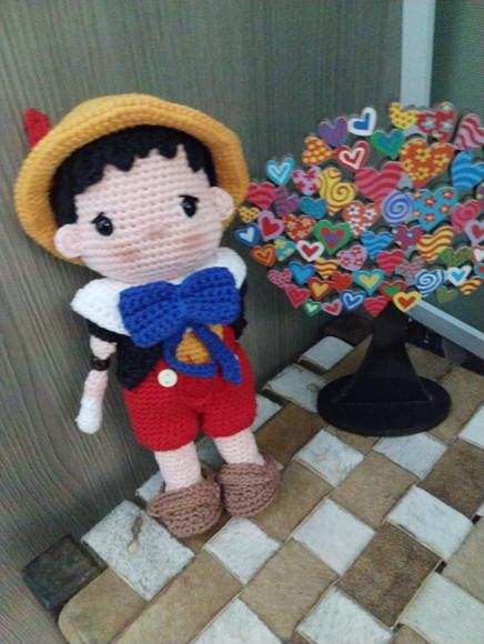 Pinóquio -boneco em Crochê Amigurumi