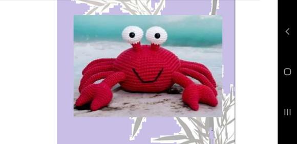 receita amigurumi Caranguejo ALmofada trad