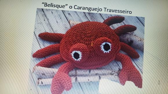 receita amigurumi Caranguejo ALmofada trad
