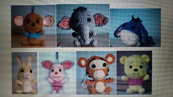 Receita Amigurumi Chaveiros Amigos Pooh Trad