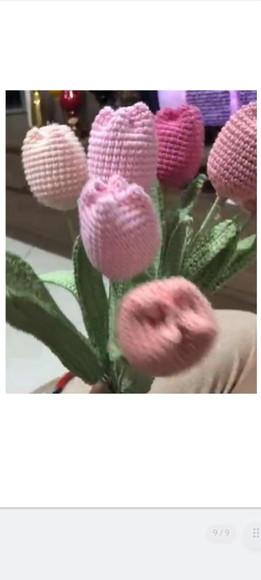 Receita Amigurumi Flor Tulipa com Vaso Tradução