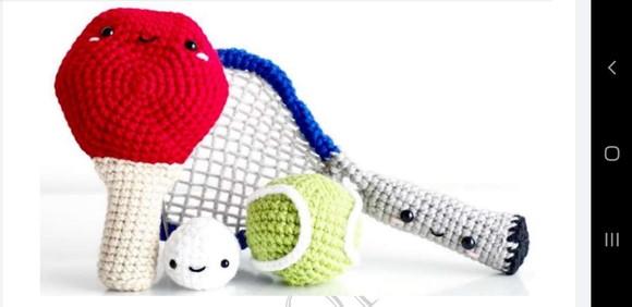 receita amigurumi material esportivo tradução