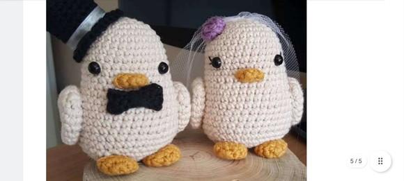 Receita Amigurumi Pássaros Noivos