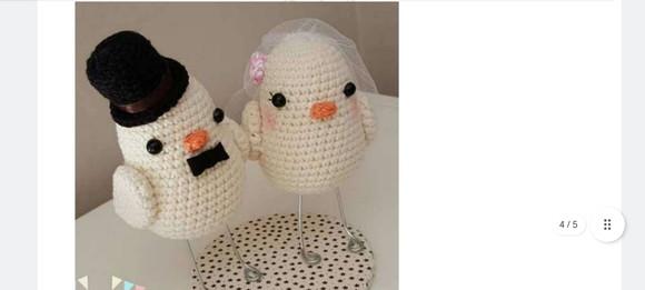Receita Amigurumi Pássaros Noivos