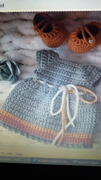 Receita Crochê Vestido e Sapato Boneca Turca