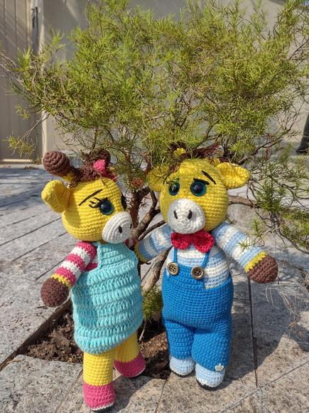 Receita de Amigurumi CASAL DE GIRAFAS tradução