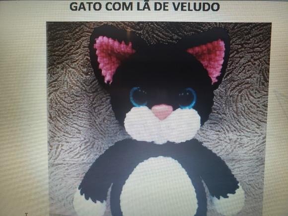 Receita de amigurumi GATO com lã veludo