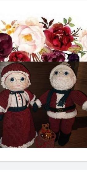 Receita de Amigurumi MAMÃE E PAPAI NOEL tradução