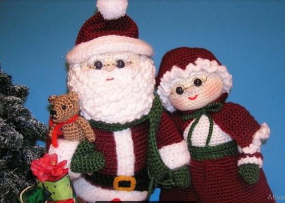 Receita de Amigurumi MAMÃE E PAPAI NOEL tradução