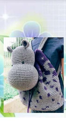 Receita de Amigurumi Mochila de Hipopótamo