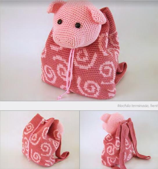 Receita de Amigurumi Mochila de Porco Tradução