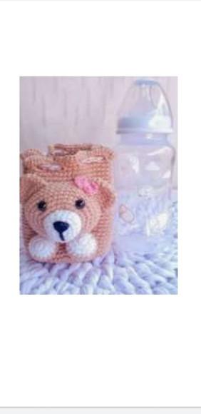 Receita de Amigurumi Porta Mamadeira Urso tradução em port.