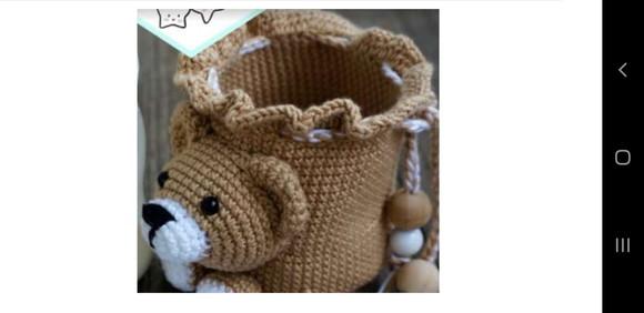 Receita de Amigurumi Porta Mamadeira Urso tradução em port.