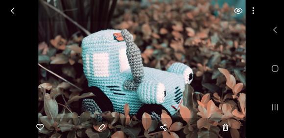 Receita de amigurumi Trator azul