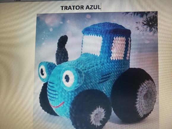 Receita de amigurumi Trator azul