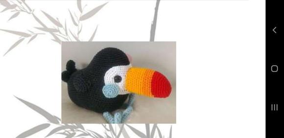 Receita de Amigurumi Tucano Tradução