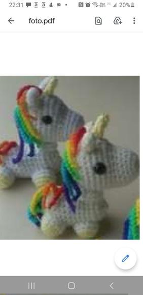 Receita de amigurumi Unicórnio em português