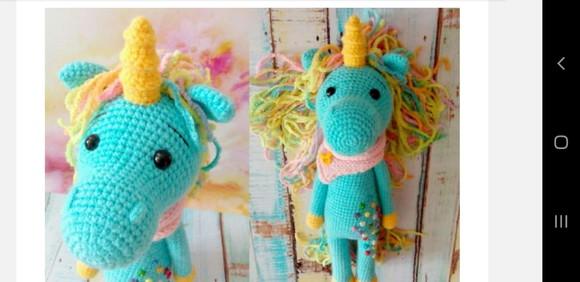 Receita de amigurumi Unicórnio (4) em português