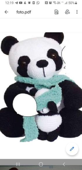 Receita de Amigurumi URSOS PANDA MAMÃE E FILHOTE tradução