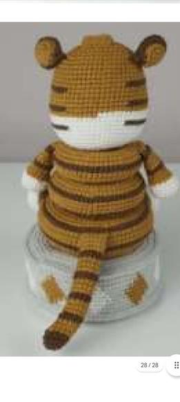 Receita em Português- Amigurumi- Brinquedo de Anéis Tigre
