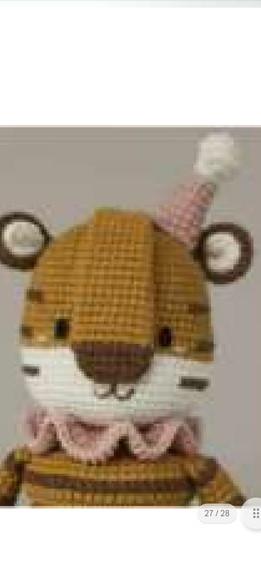 Receita em Português- Amigurumi- Brinquedo de Anéis Tigre